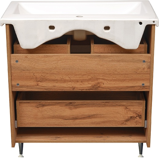 Stella Polare Тумба под раковину Рене 60 дуб вотан/серый – фотография-6